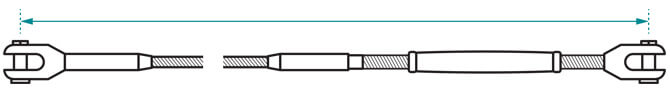 Fork Tensioner System Wire Rope Assembly Measurements